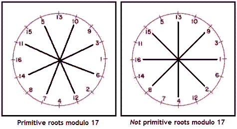 Primitive roots modulo 17 and a related figure