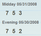 PA Lottery: May 30, 2008-- Evening 752... May 31, 2008-- Mid-Day 753
