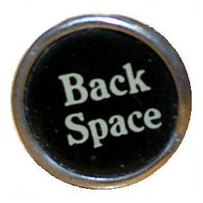 Back Space key from manual typewriter, linking to Babich on Music, Nietzsche, and Heidegger
