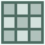 Ninefold square with shades of gray in chessboard pattern