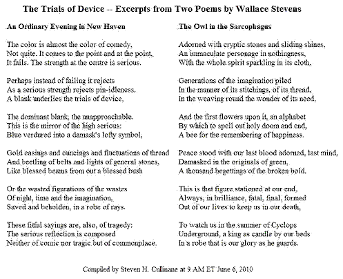 Image-- 'The Trials of Device -- Excerpts from Two Poems by Wallace Stevens'