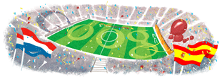 Image-- Google logo featuring World Cup Soccer field with the 'oog' from 'Google' on the field