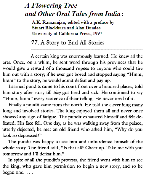 Image-- 'A Story to End All Stories,' by Ramanujan