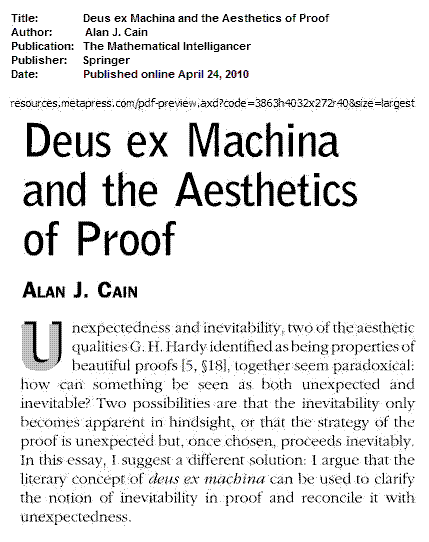 Image-- 'Deus ex Machina and the Aesthetics of Proof'