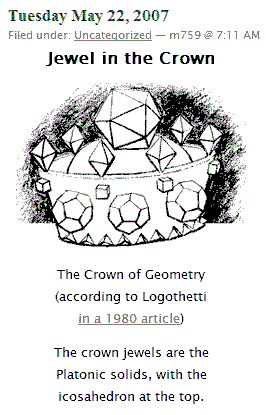 IMAGE- 'Jewel in the Crown'- MAA version of the Crown of Geometry
