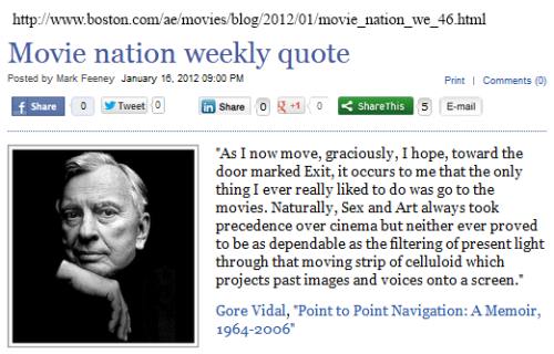 IMAGE- Gore Vidal at Movie Nation