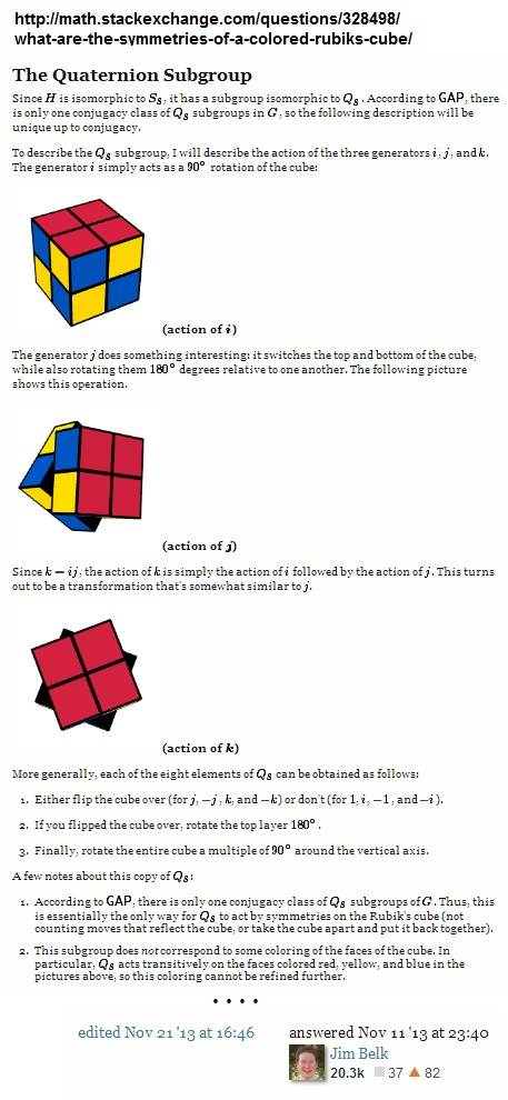 IMAGE- Jim Belk's proposed GAP construction of a 2x2x2 twisty-cube model of the quaternion group