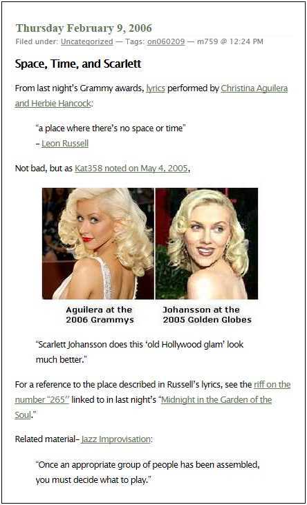 IMAGE- Log24 post on Scarlett Johansson, space, time, and jazz