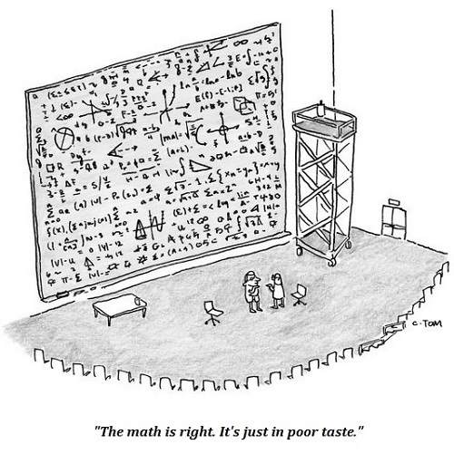 New Yorker blackboard cartoon