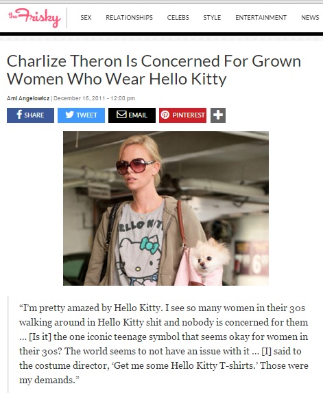 Charlize Theron on women who wear 'Hello Kitty' T-shirts