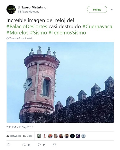 The clock of Cortez's Palace in Cuernavaca