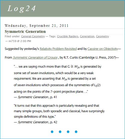 Brief introduction to the 'Symmetric Generation' of R. T. Curtis