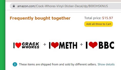 Amazon: frequently bought together bumper stickers