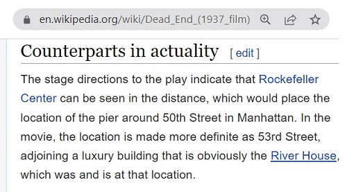 Manhattan story: 'Dead End' (1937 film) and River House