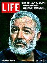 Hemingway on the cover of LIFE magazine, 1961