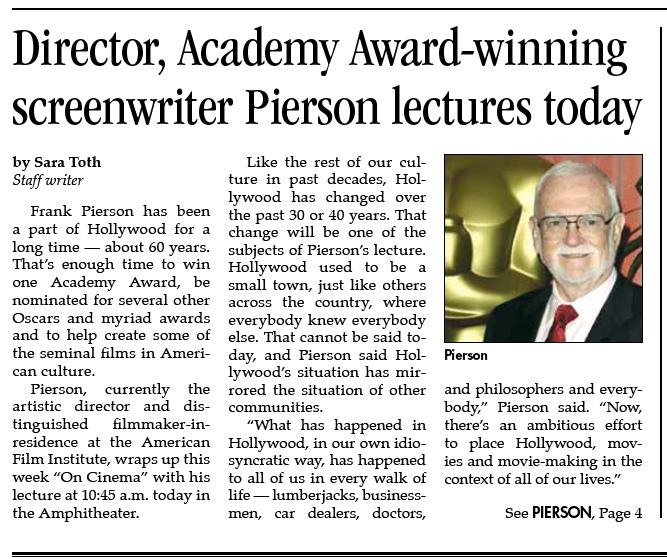 Screenwriter Frank Pierson, part 1