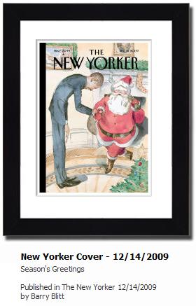 Obama bows to Santa on The New Yorker cover, Dec. 14, 2009