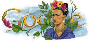 Image-- Frida Kahlo in Google logo July 6, 2010