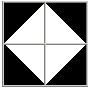 White diamond in black square