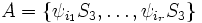 A = \{\psi_{i_1}S_3, \ldots, \psi_{i_r}S_3 \}